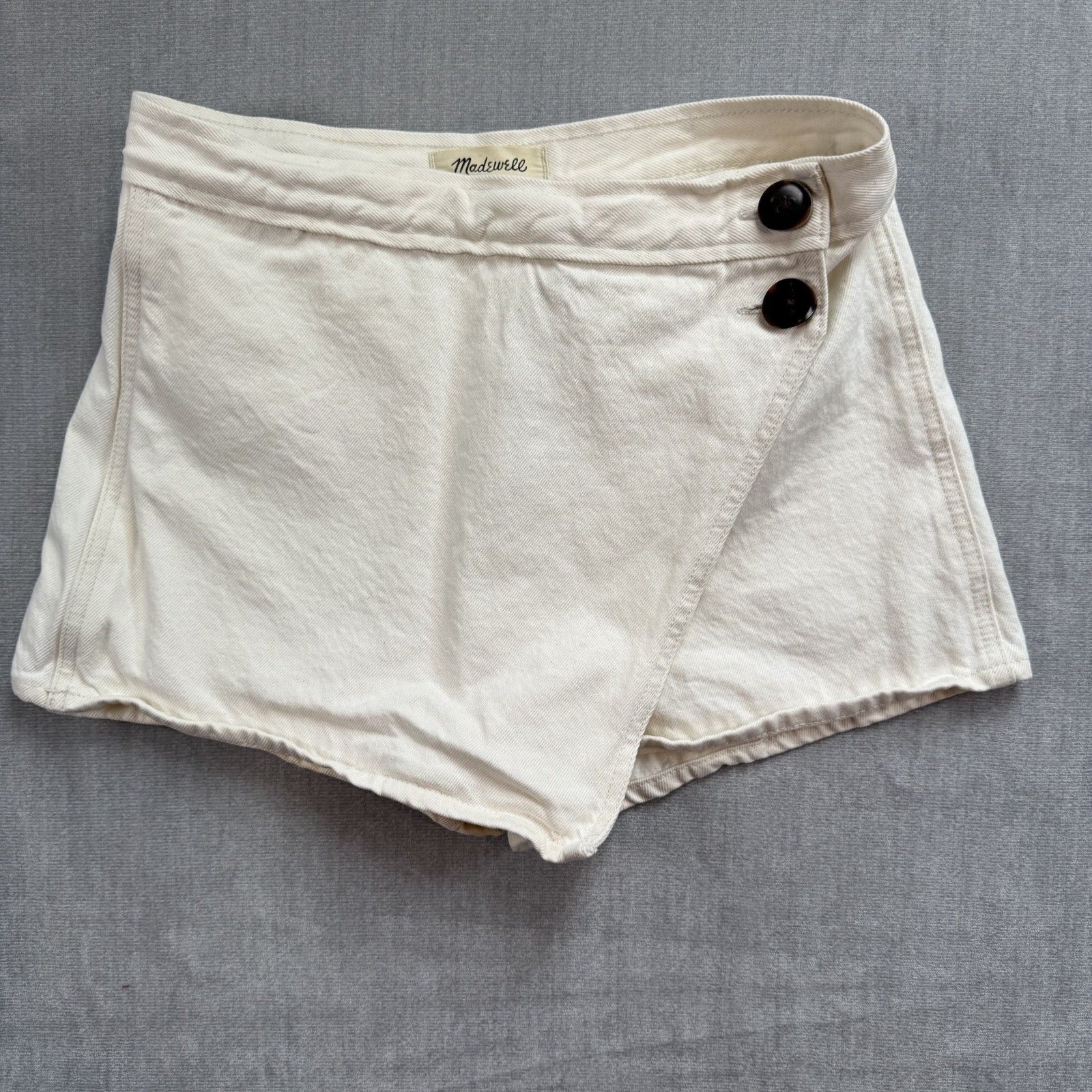 Madewell Womens Ivory Denim Skort Size 25 Coastal Chic Modern Safari Clean Girl